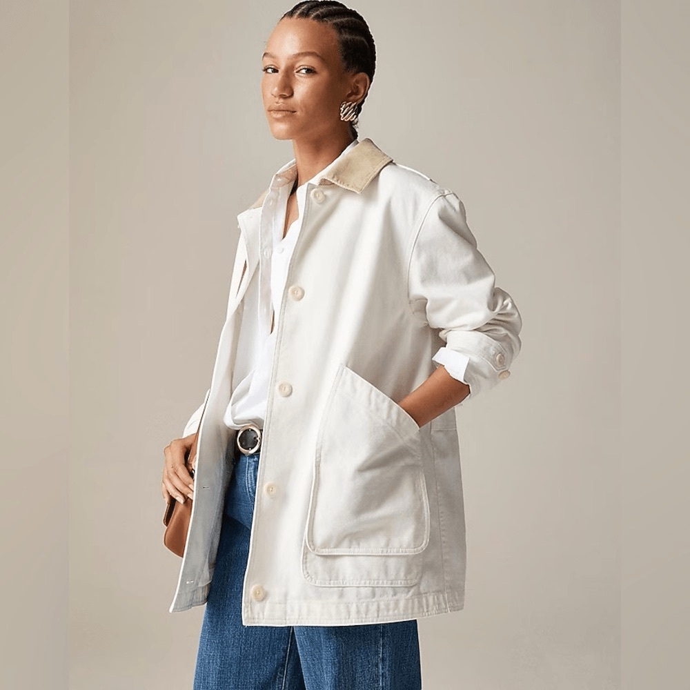 NWT J Crew Barn Jacket In Canvas Size M